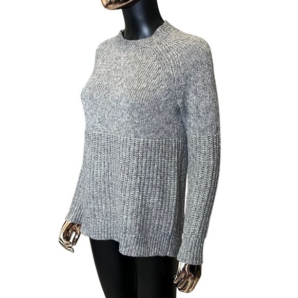 Banana Republic Italian Yarn Gray Ribbed Textured Crewneck Wool Blend Sweater XS - Picture 5 of 11